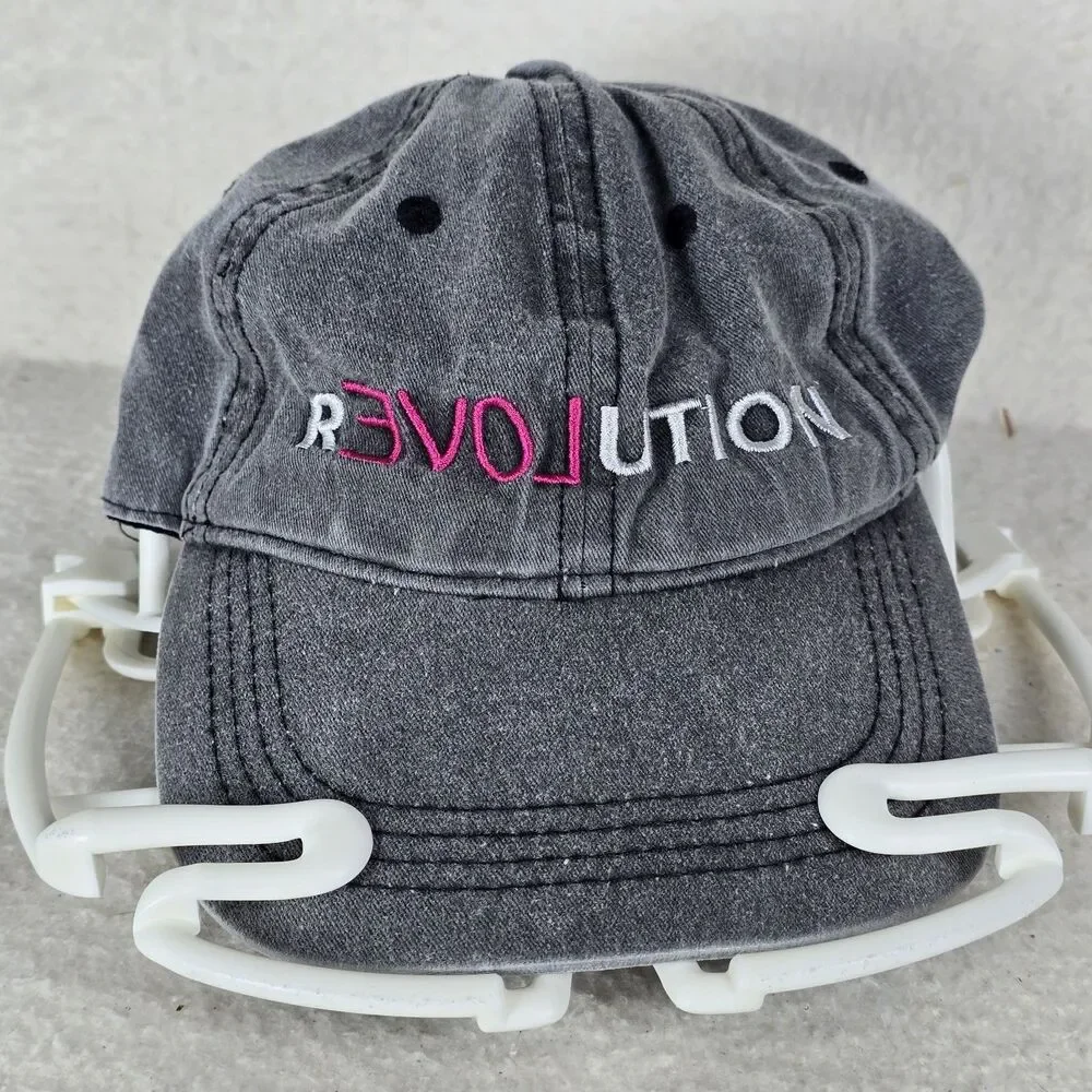 Revolution Grey Pink Unisex Embroidered Adjustable Baseball Cap Size